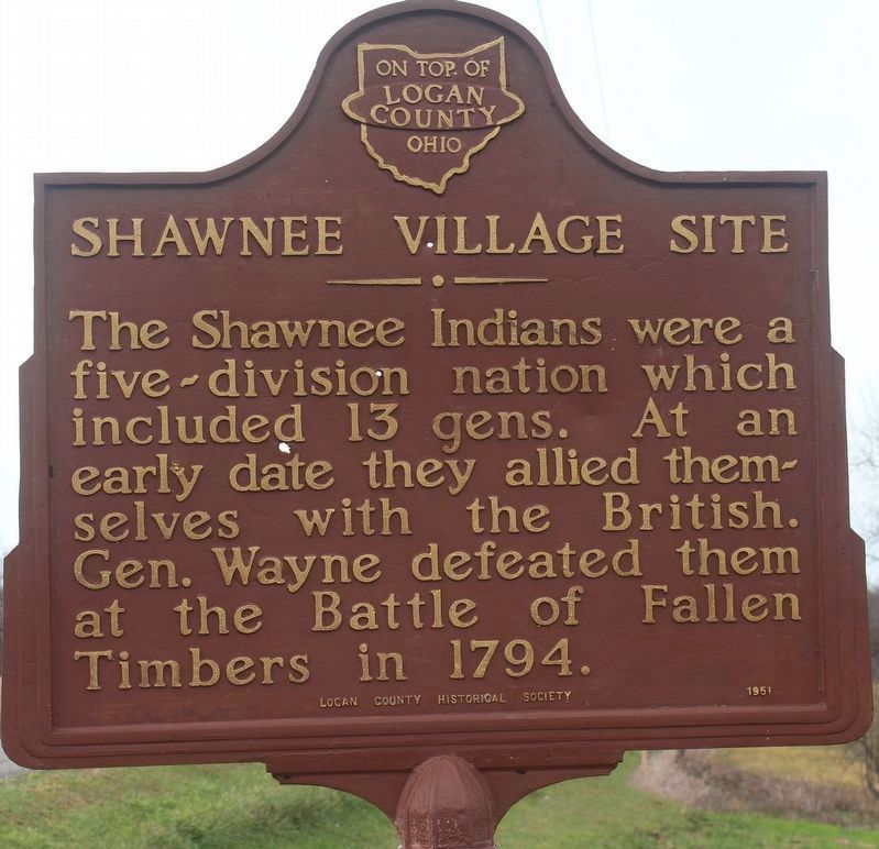 Shawnee Village Site side of the marker image. Click for full size.