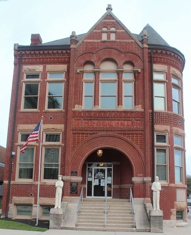 Photo of Memorial Hall taken from beside the courthouse facing east image. Click for full size.