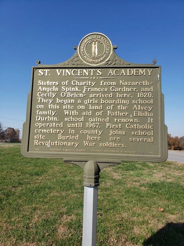St. Vincent's Academy Marker reverse image. Click for full size.