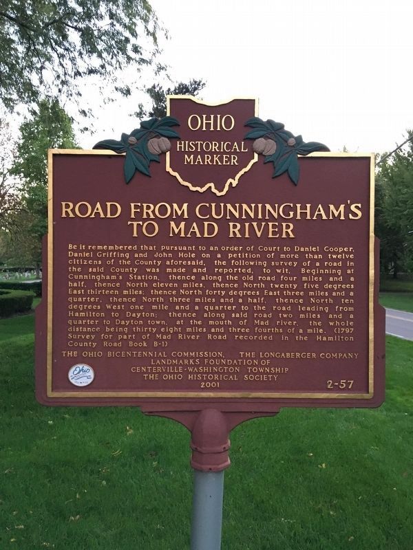 Road from Cunningham's to Mad River Marker image. Click for full size.