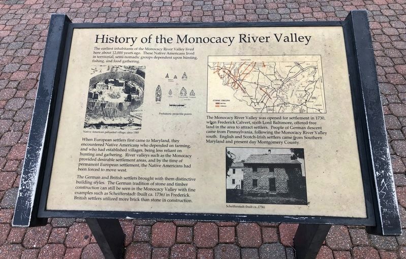 History of the Monocacy River Valley Marker image. Click for full size.