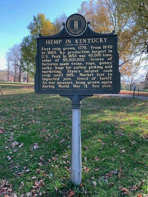 Hemp in Kentucky side of the marker. Click for full size. Hemp in Kentucky side of the marker image. Click for full size.