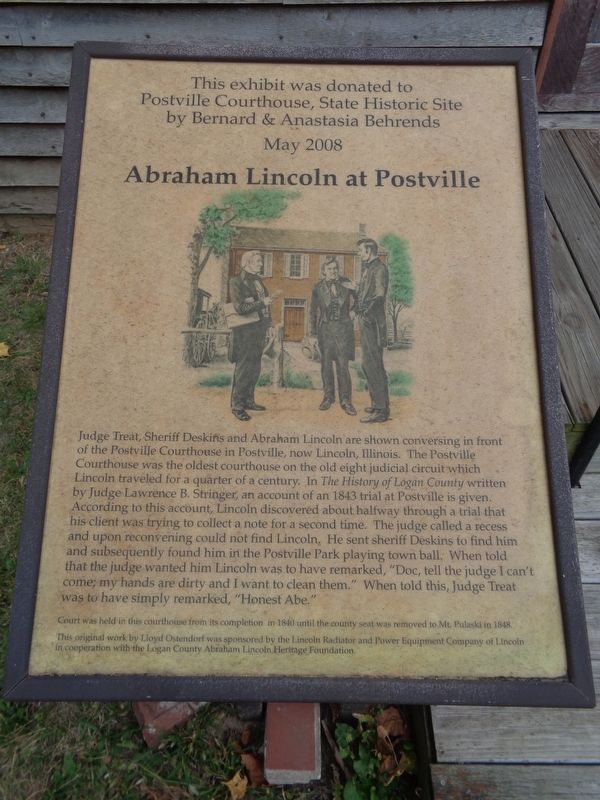 Abraham Lincoln at Postville Marker image. Click for full size.