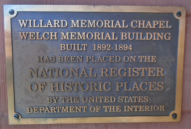 Willard Memorial Chapel - Welch Memorial Building Marker image. Click for full size.