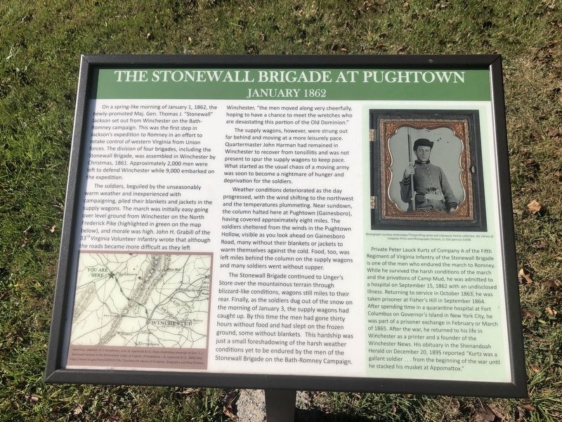 The Stonewall Brigade at Pughtown Marker image. Click for full size.