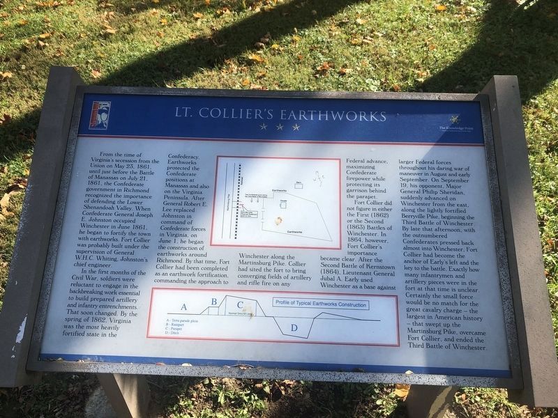 Lt. Collier�s Earthworks Marker image. Click for full size.