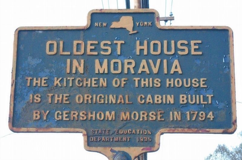 Oldest House in Moravia Marker image. Click for full size.
