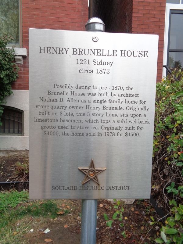 Henry Brunelle House Marker image. Click for full size.