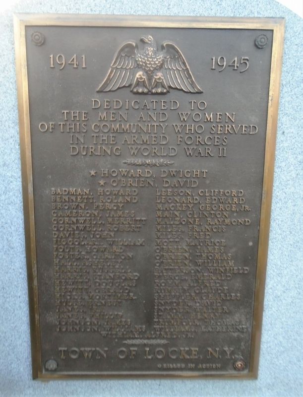 Veterans Memorial WWII Marker image. Click for full size.