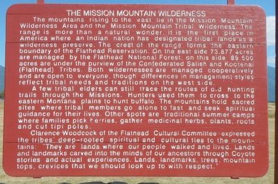 The Mission Mountain Wilderness Marker image. Click for full size.
