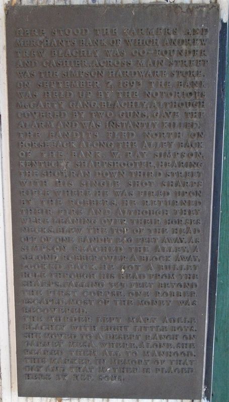 Site of Farmers and Merchants Bank Marker image. Click for full size.