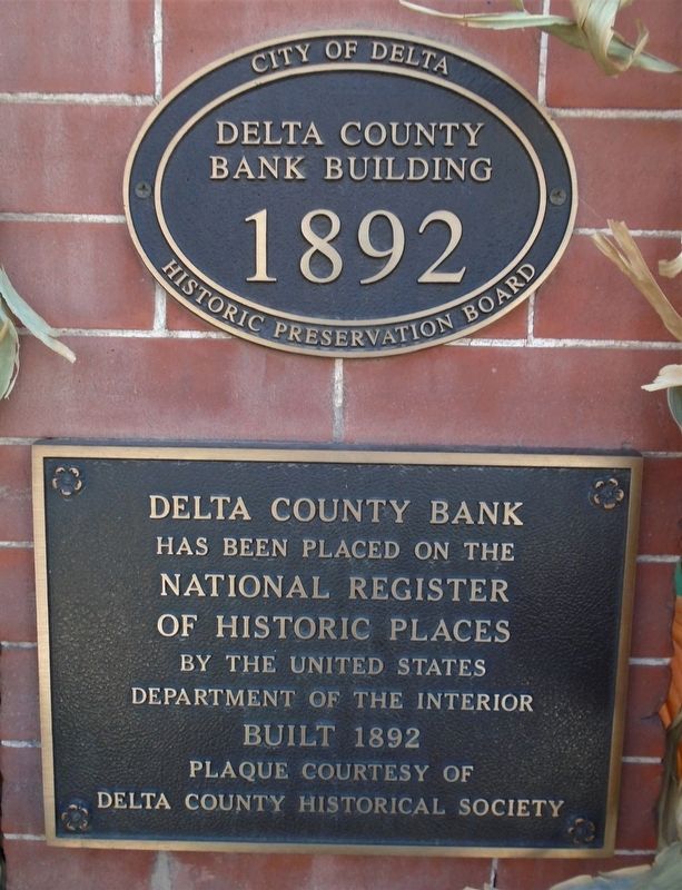 Delta County Bank Building Markers image. Click for full size.