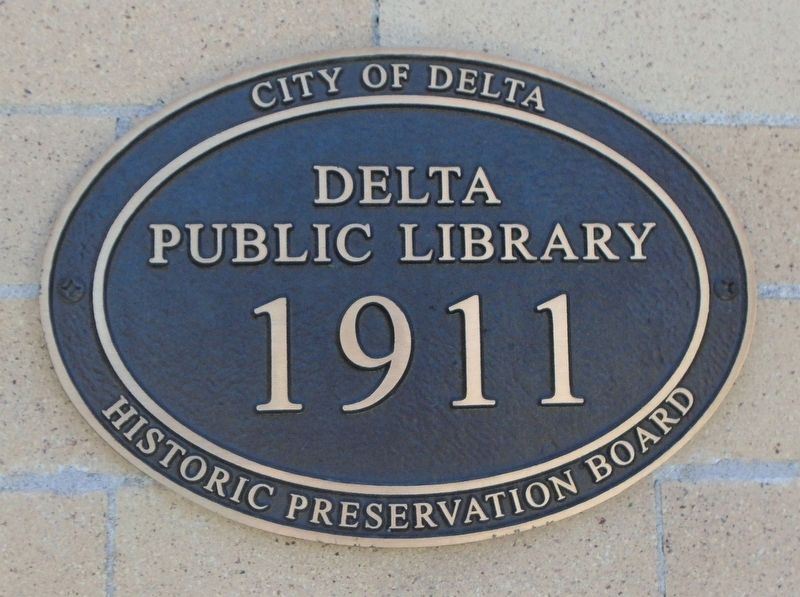 Delta Public Library Marker image. Click for full size.