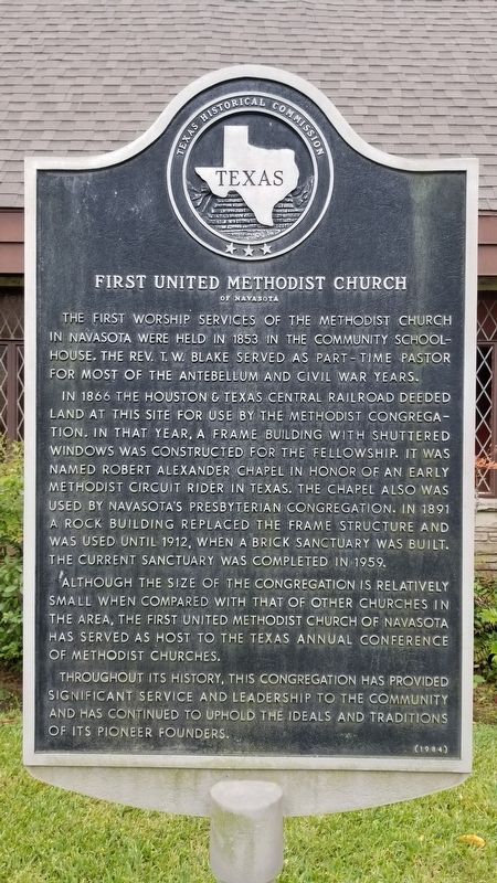 First United Methodist Church of Navasota Marker image. Click for full size.