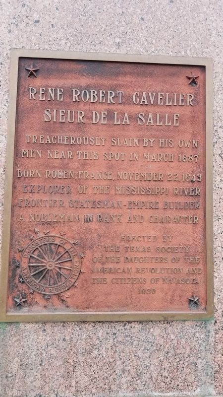 Rene Robert Cavelier Sieur de La Salle Marker image. Click for full size.