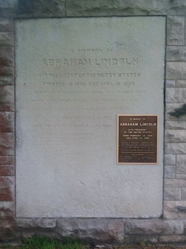 In Memory of Abraham Lincoln Marker. Click for full size. In Memory of Abraham Lincoln Marker image. Click for full size.