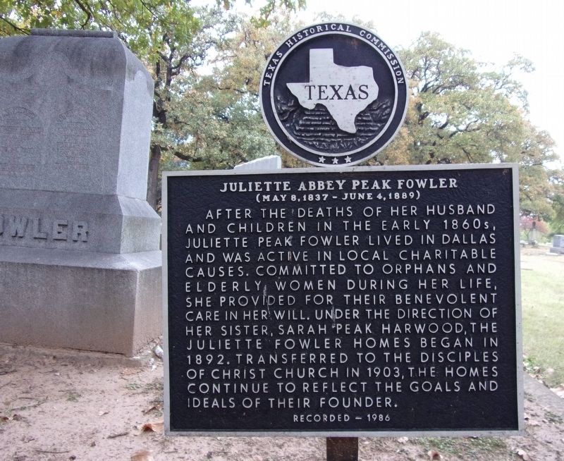 Juliette Abbey Peak Fowler Marker image. Click for full size.