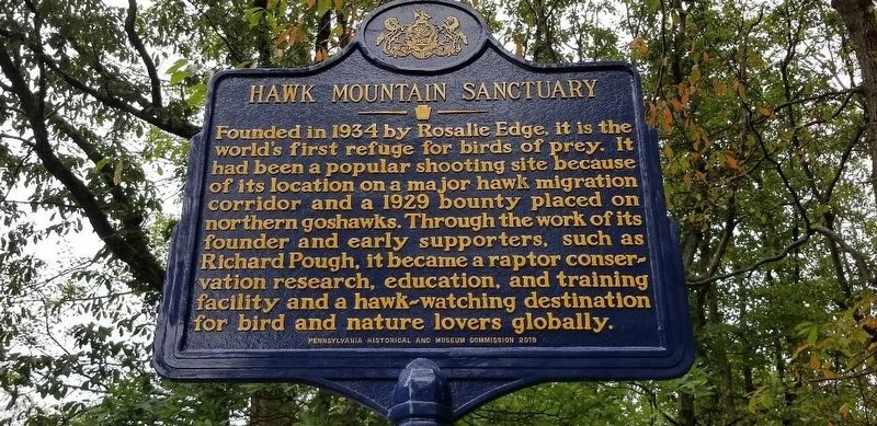 Hawk Mountain Sanctuary Marker image. Click for full size.