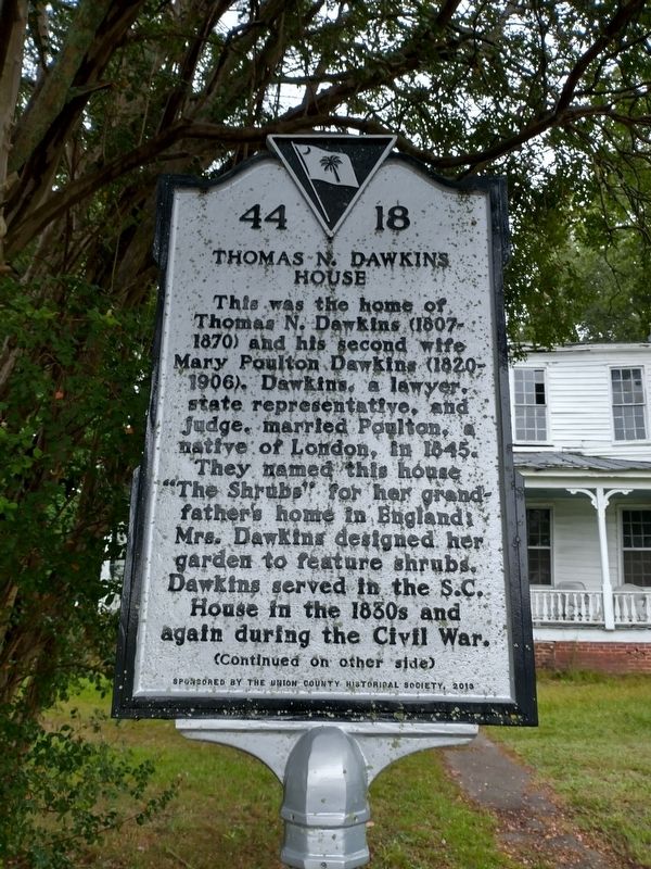 Thomas N. Dawkins House Marker (Front) image. Click for full size.