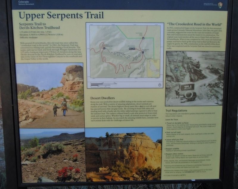 Upper Serpents Trail Marker image. Click for full size.