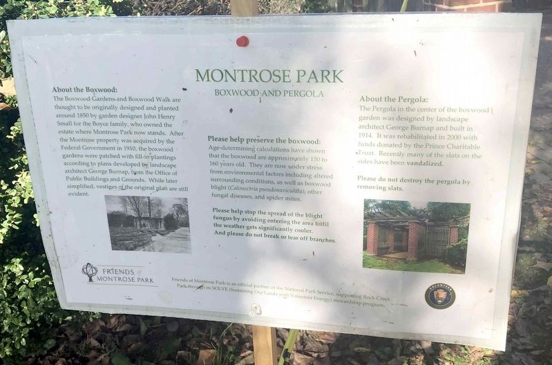 Montrose Park Marker image. Click for full size.