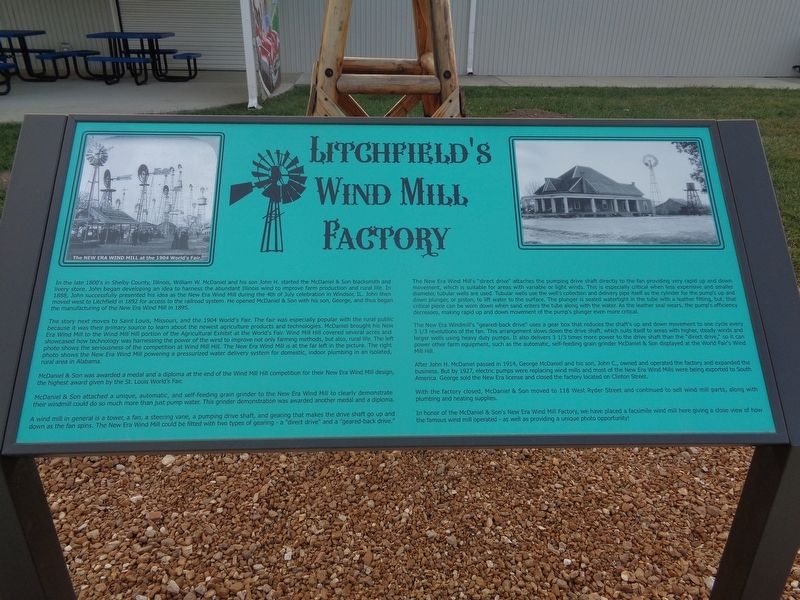 Litchfield's Wind Mill Factory Marker image. Click for full size.