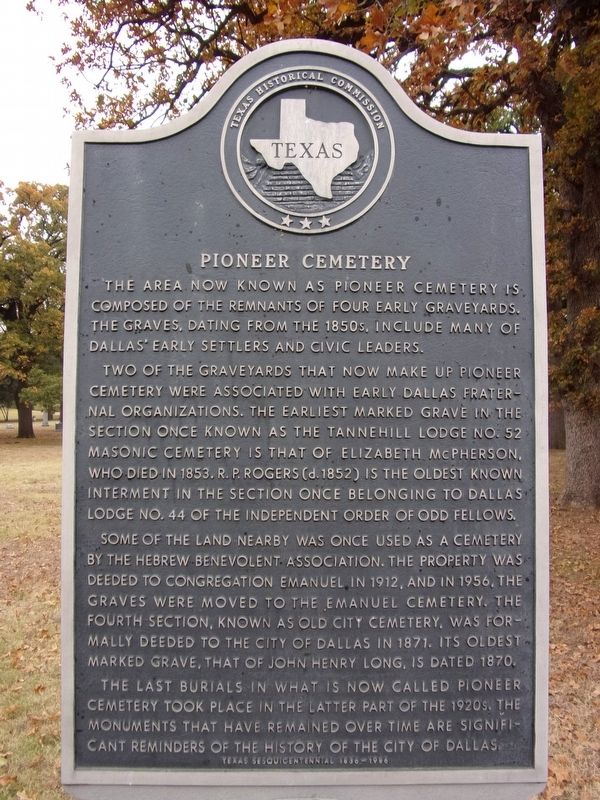 Pioneer Cemetery Marker image. Click for full size.