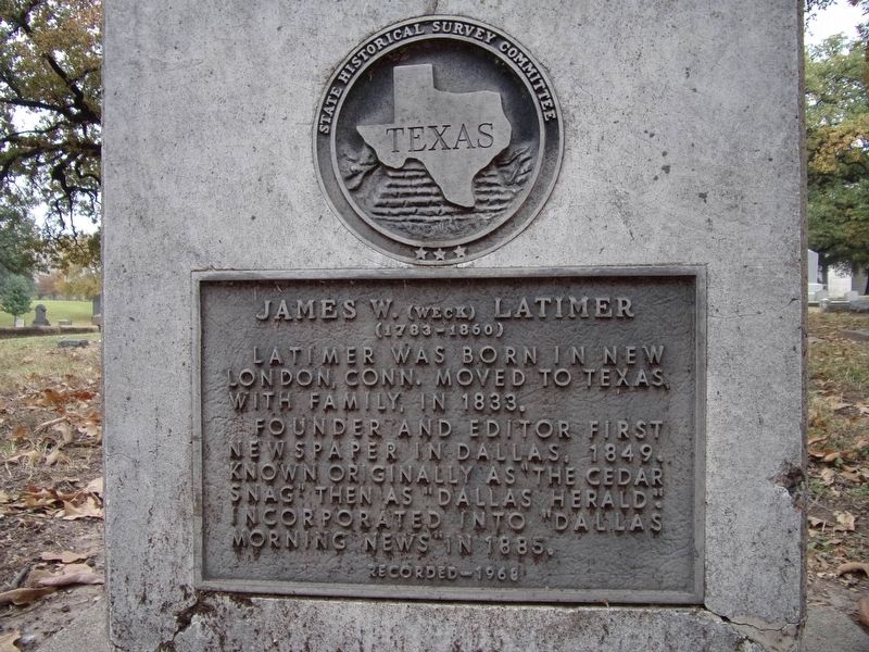 James W. (Weck) Latimer Marker image. Click for full size.