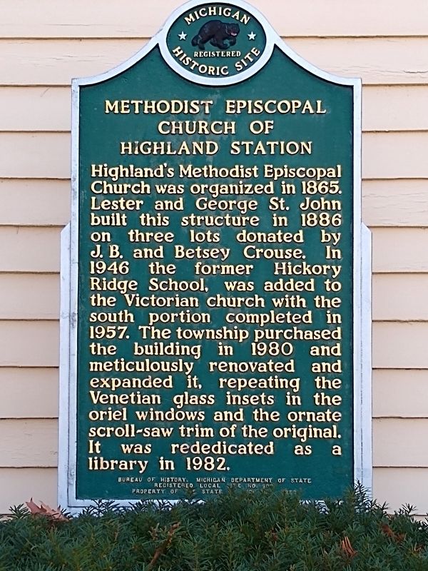 Methodist Episcopal Church of Highland Station Marker image. Click for full size.