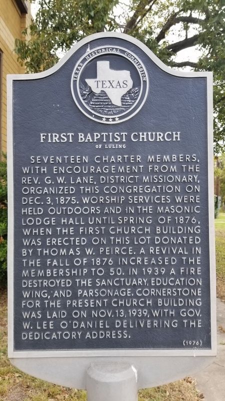 First Baptist Church of Luling Marker image. Click for full size.