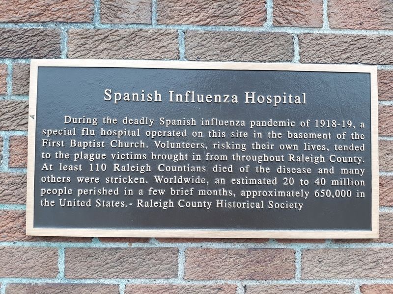 Spanish Influenza Hospital Marker image. Click for full size.