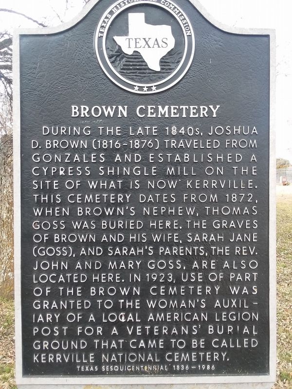 Brown Cemetery Marker. Click for full size. Brown Cemetery Marker image. Click for full size.