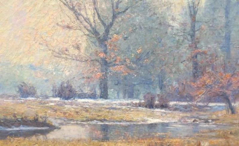T. C. Steele - "Creek in Winter" image. Click for full size.