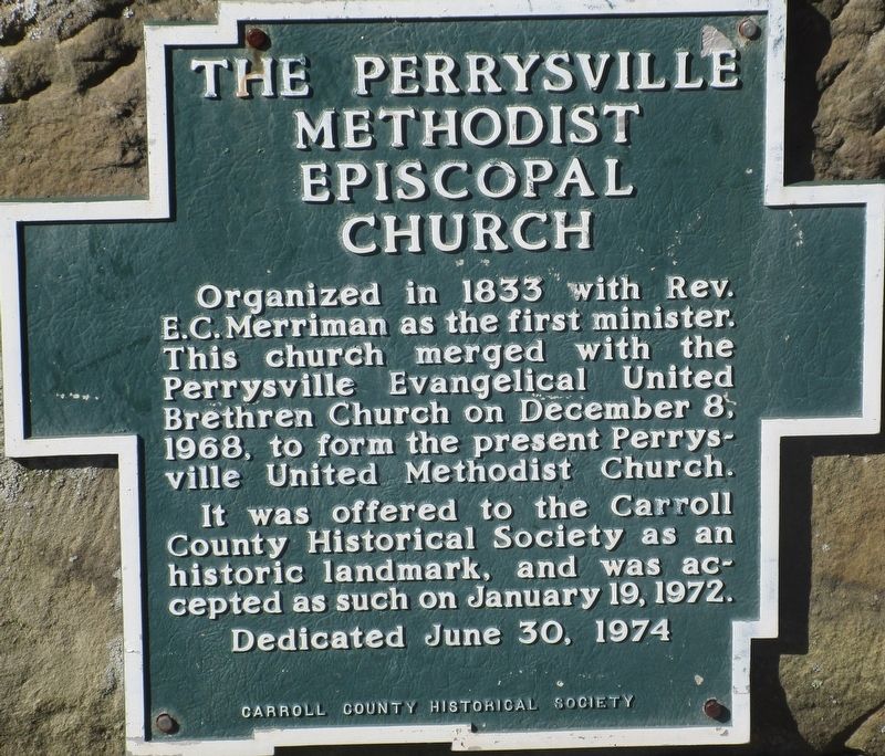 The Perrysville Methodist Episcopal Church Marker image. Click for full size.