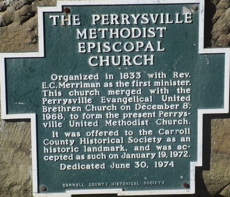 The Perrysville Methodist Episcopal Church Marker image. Click for full size.