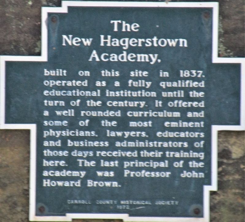The New Hagerstown Academy Marker image. Click for full size.