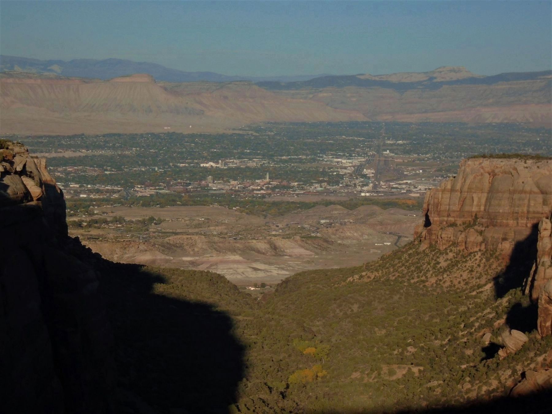 Zoomed View ENE Toward Grand Junction CO from Canyon In A Canyon Marker image. Click for full size.