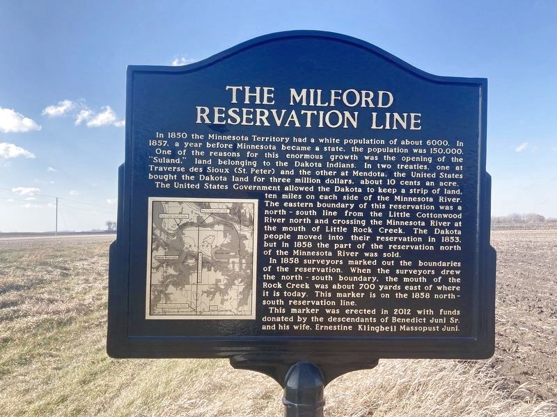 The Milford Reservation Line Marker image. Click for full size.
