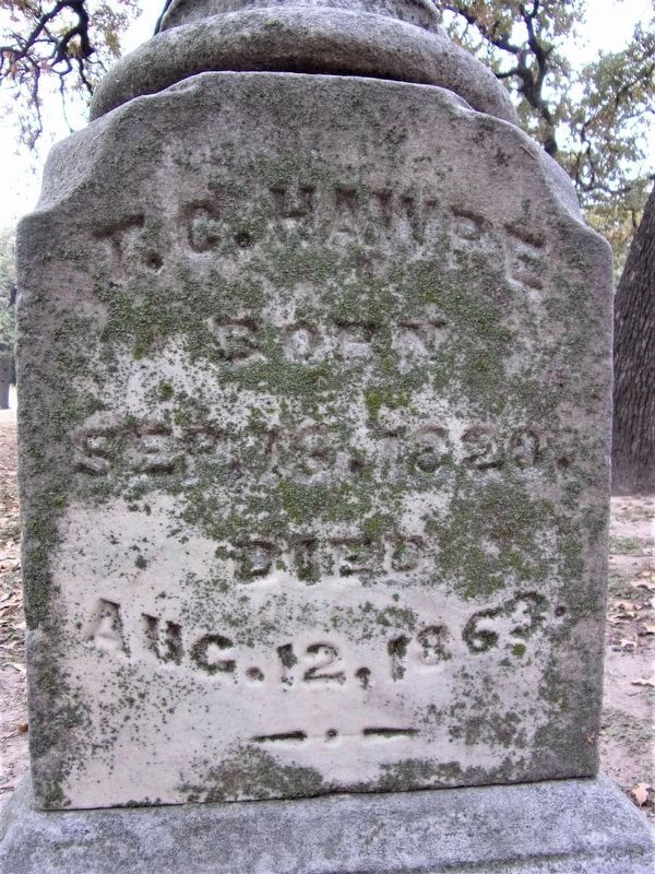 Trezevant Calhoun Hawpe headstone detail image. Click for full size.