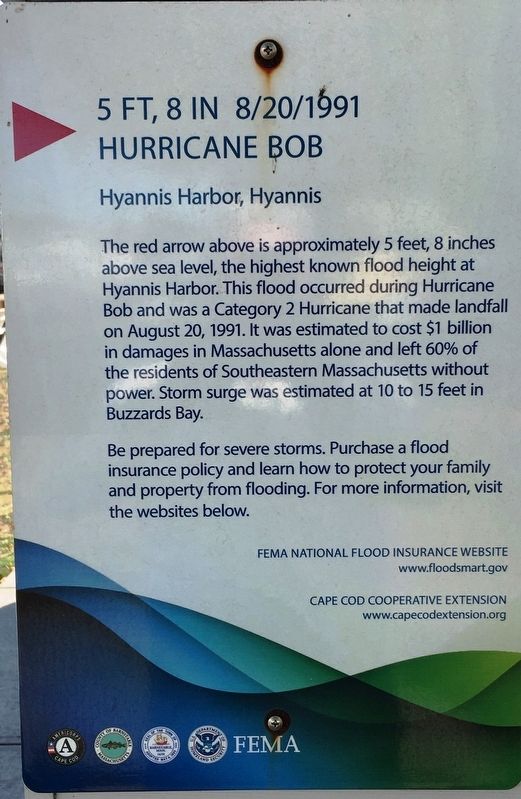 Hurricane Bob Marker image. Click for full size.
