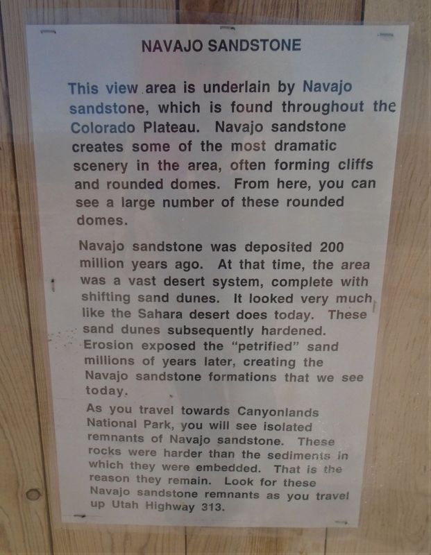 Navajo Sandstone Marker image. Click for full size.