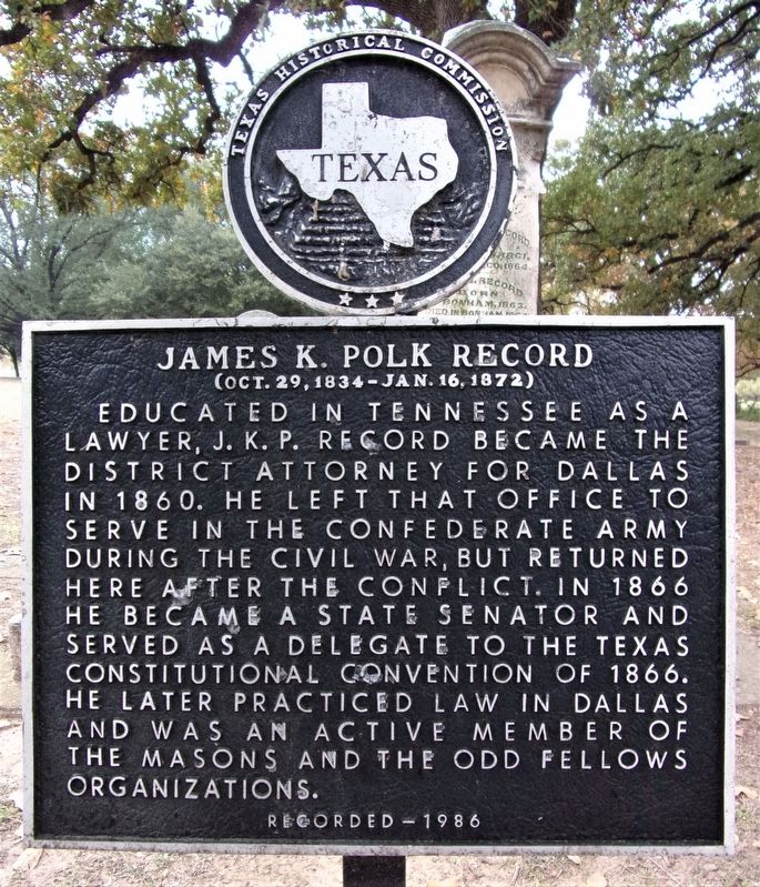 James K. Polk Record Marker image. Click for full size.