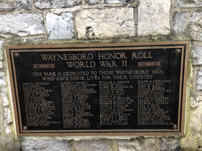Waynesboro Honor Roll Marker image. Click for full size.