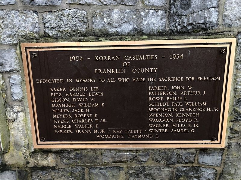 Korean Casualties of Franklin County Marker image. Click for full size.