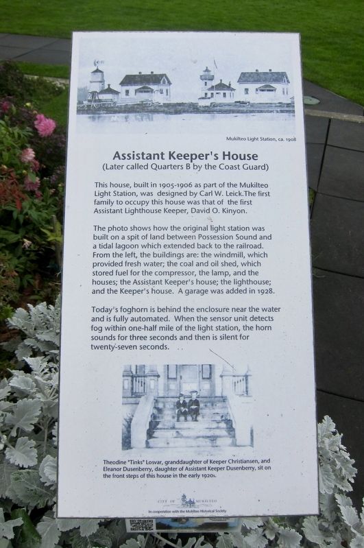 Assistant Keeper's House Marker image. Click for full size.