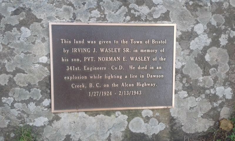 In Memory of Pvt. Norman E. Wasley Marker image. Click for full size.