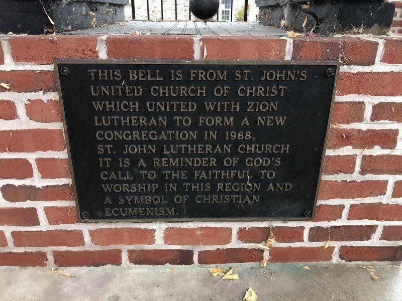 St. John's United Church of Christ Bell Marker image. Click for full size.