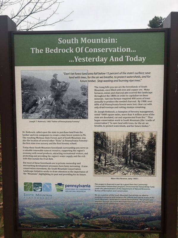 South Mountain: The Bedrock Of Conservation Marker image. Click for full size.