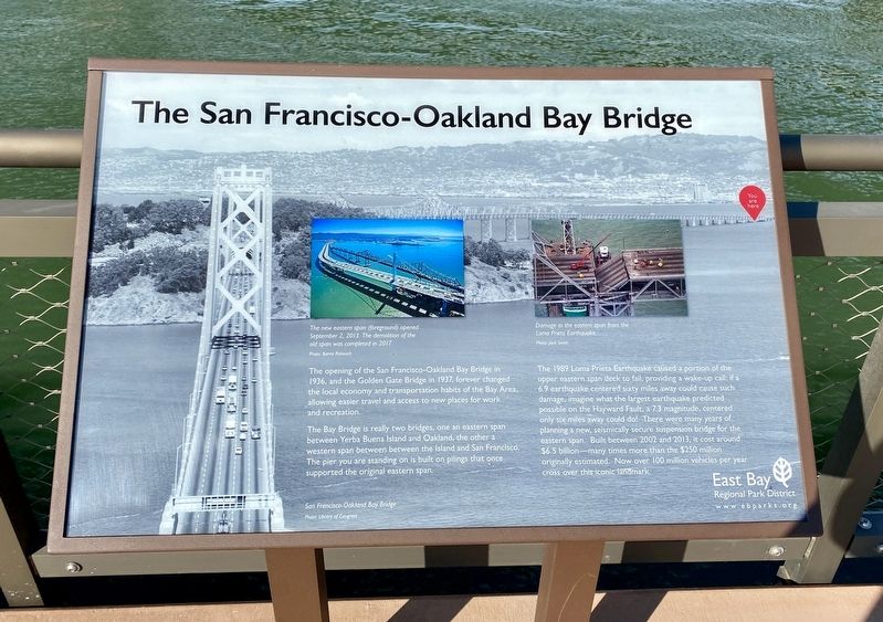The Oakland - San Francisco Bay Bridge Marker image. Click for full size.