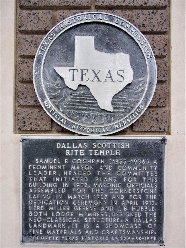 Dallas Scottish Rite Temple Marker image. Click for full size.